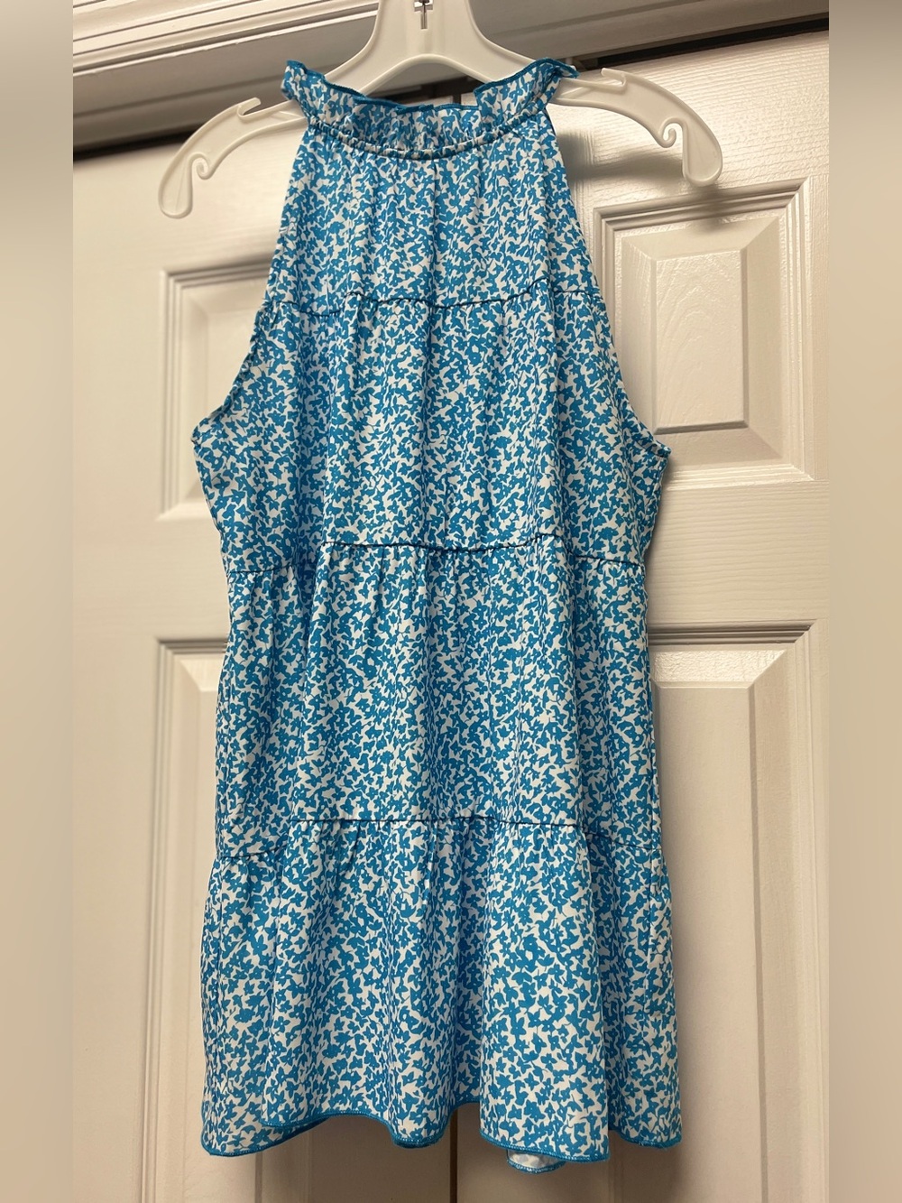 Ybenlow Sleeveless Top Halter Neck Tank Top Blue Dressy Babydoll Flowy Shirt, S